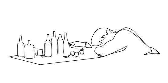 Zeichnung Alkoholkonsum